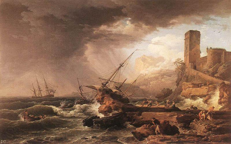 Claude-joseph Vernet Storm with a Shipwreck Norge oil painting art